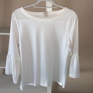 J. Crew 3/4 belle sleeve white top